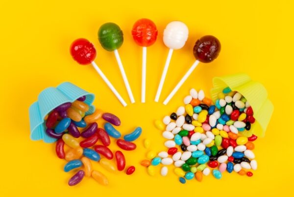 Doces, balas e pirulitos